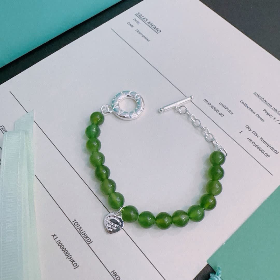 Tiffany & Co. Green Bead Bracelet